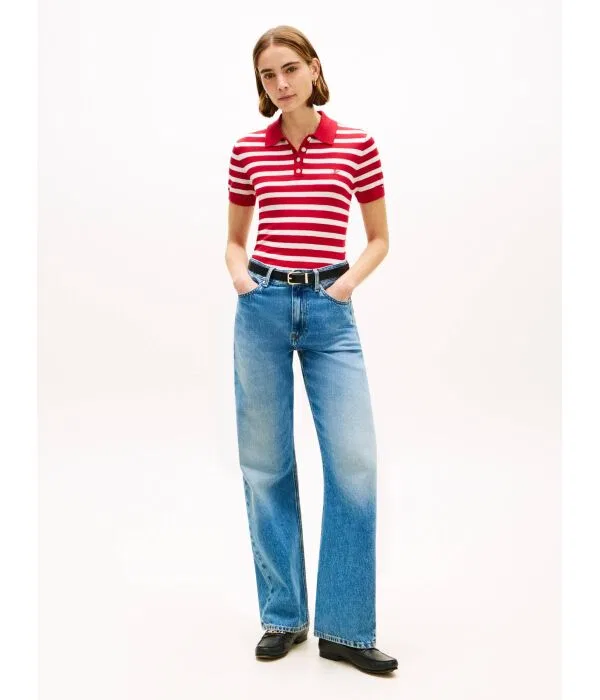 Женское поло с коротким рукавом Tommy Hilfiger, красный — фото 2