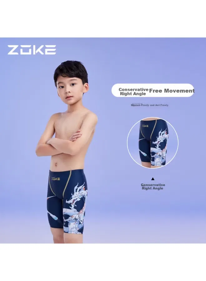 Плавки спортивные с принтом китайского дракона Zoke, синий — фото 2