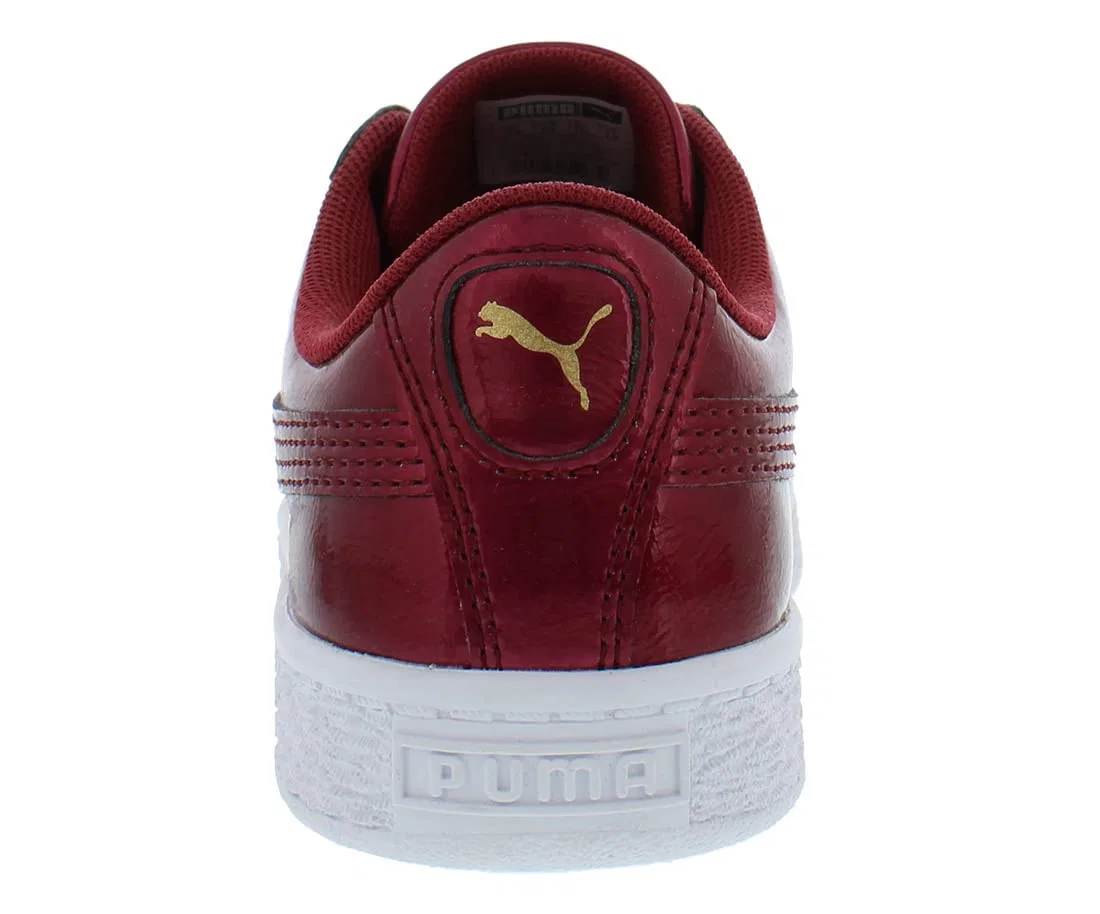 Детские кроссовки для девочек с принтом PUMA Suede Heart Kids, Girls 0-24, Rosso Tibetano — фото 4