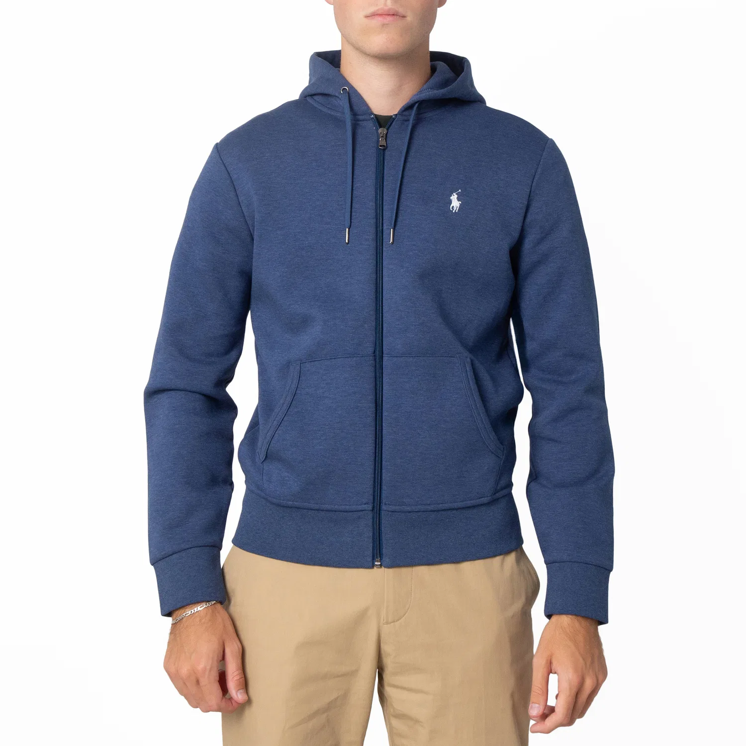 Худи с капюшоном и вышивкой пони Double Knit Polo-Pony Polo Ralph Lauren, Blue