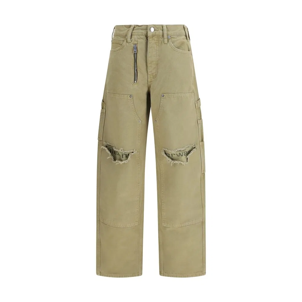 Женские брюки карго с принтом Bicolor Cotton Cargo Pants Alexander Wang, Bicolor