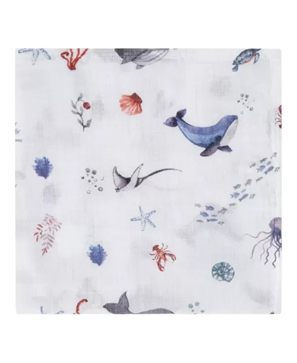 Детский комплект пеленок для сна с моделью Unisex Swaddle Gift Set Malabar Baby, синий — фото 2