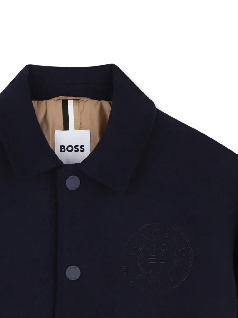 Куртка с отделкой в полоску и вышитым логотипом Boss Kidswear, синий — фото 3