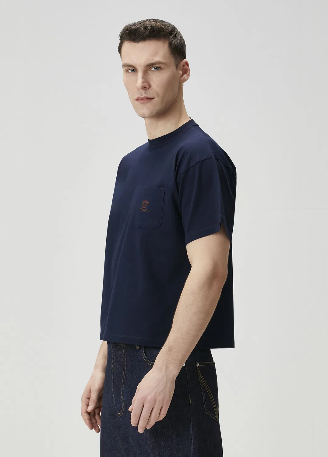 Футболка Lacivert Logo Nakışlı Versace, lacivert — фото 3