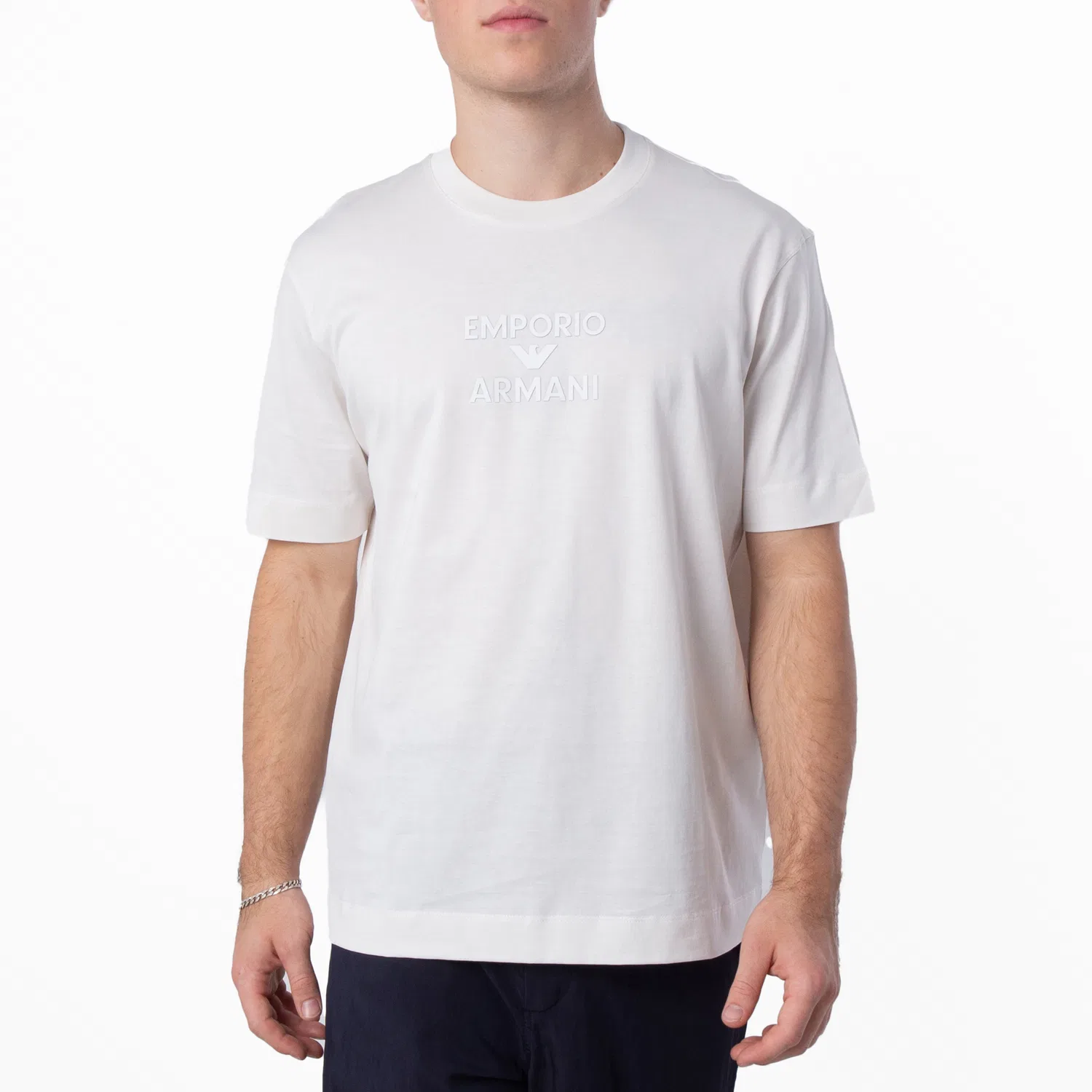 Футболка с коротким рукавом Rubberised Logo Asv Jersey Emporio Armani, Snow White