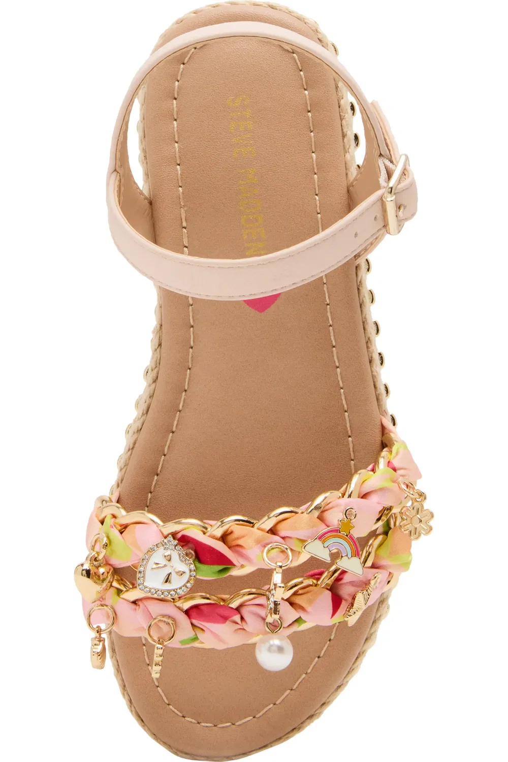 Детские сандалии платформа с лентами Jgizmo Steve Madden, Blush Multi — фото 4