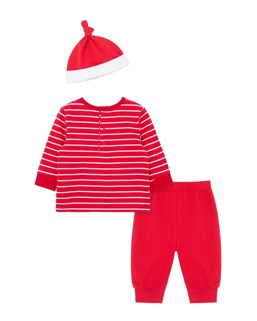 Детский комплект одежды с принтом Santa Little Me, красный — фото 2