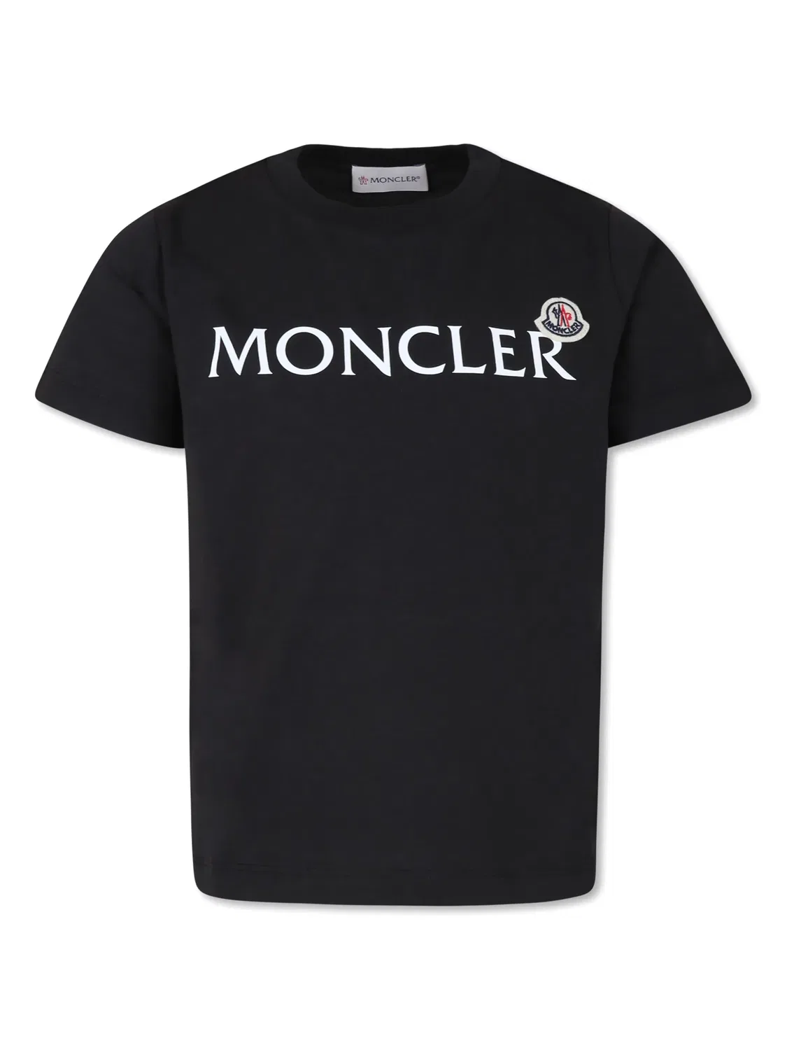 Хлопковая футболка с логотипом Moncler, черный