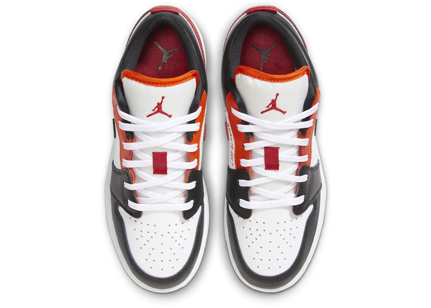 Детские кроссовки с принтом Jordan 1 Low SE Jordan, White Black-White-Gym Red-Team Orange — фото 4