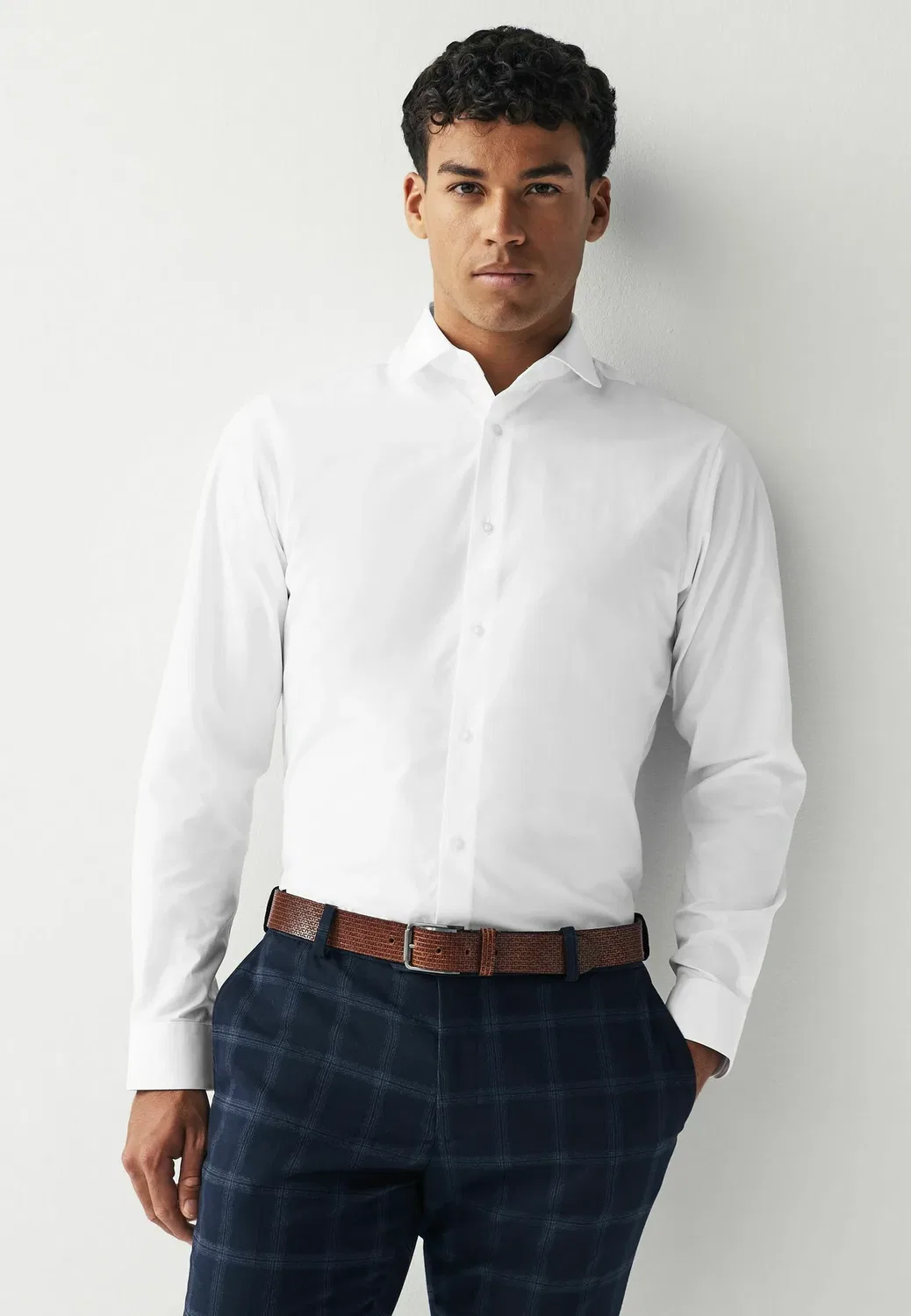 Рубашка классического кроя с одним манжетом Next, White Penny Collar
