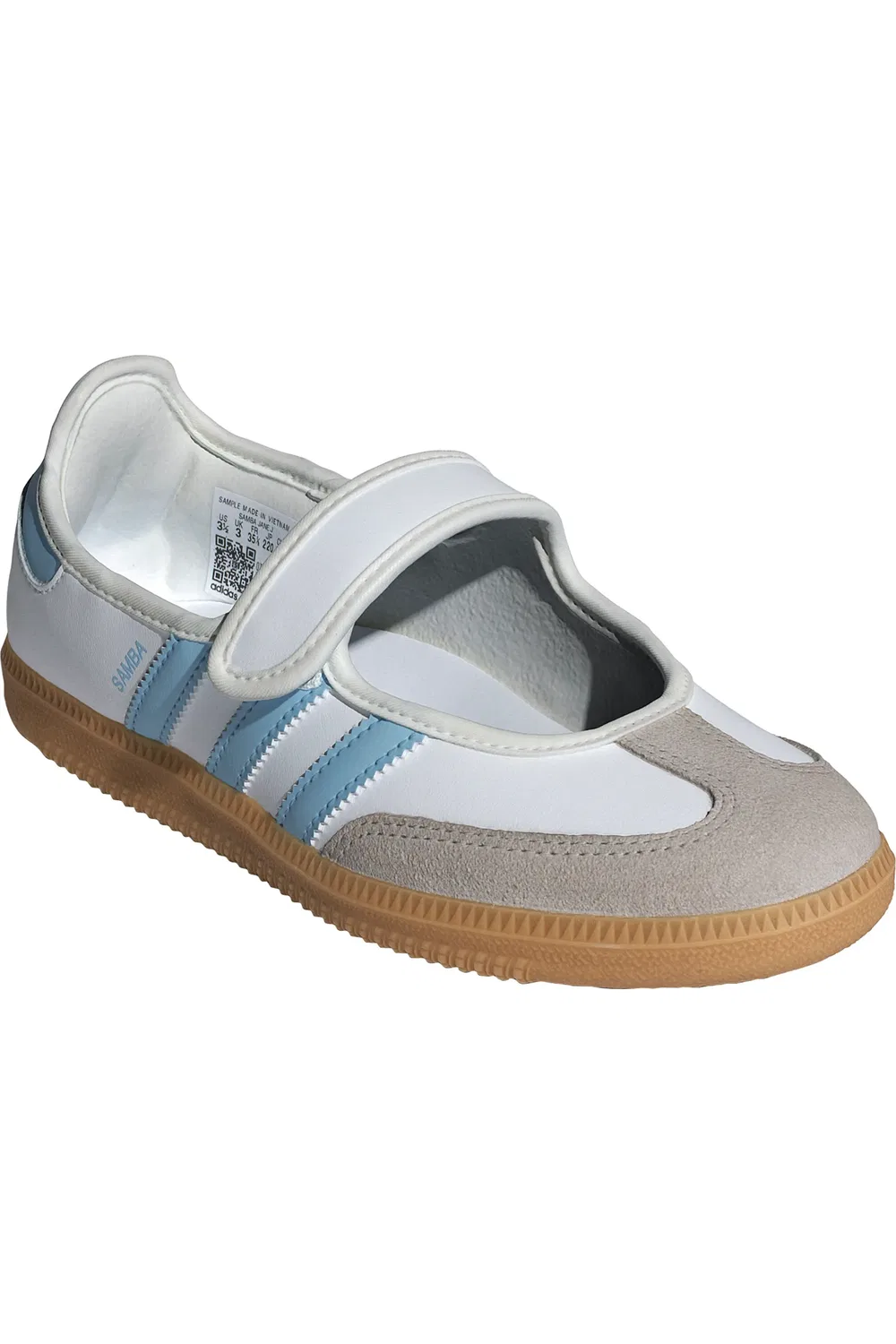 Детские кроссовки кеды на низкой подошве Samba Jane adidas, White/Clear Sky/Gum