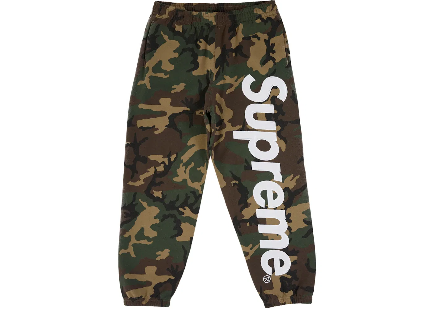 Мужские спортивные штаны с сатиновой аппликацией Sweatpant (SS26) Supreme, Woodland Camo