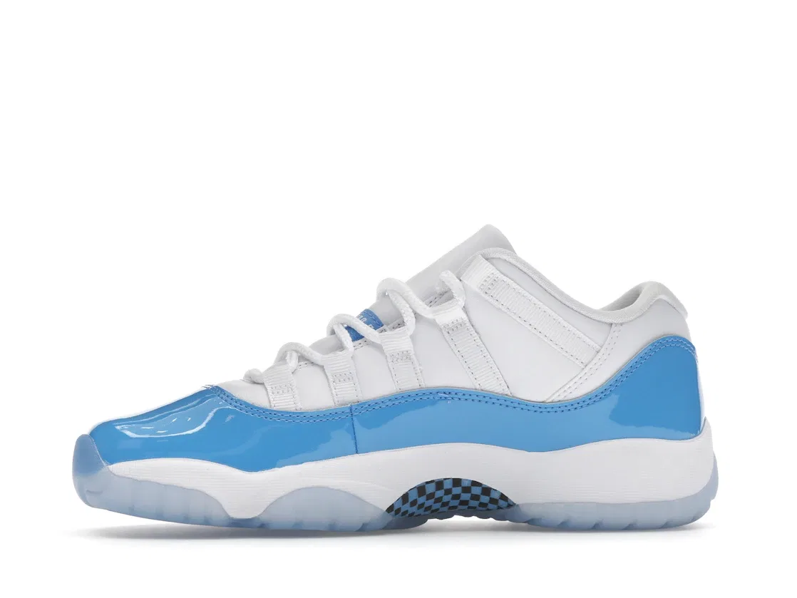 Детские кроссовки Lifestyle с патентованной кожей Jordan 11 Retro Low, White/University Blue/Black — фото 3