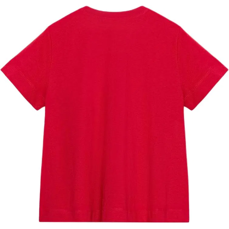 Женская футболка с круглым вырезом прямого кроя Red ZARA, Red — фото 3