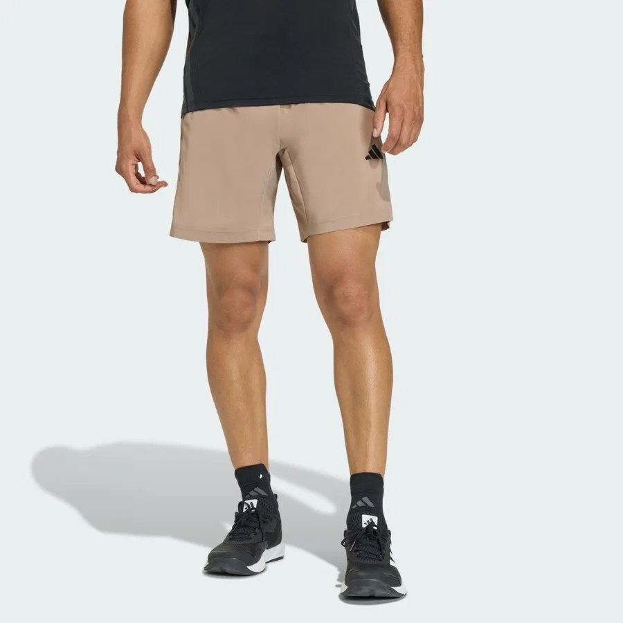 Шорты спортивные с принтом WORKOUT ESSENTIALS BASE WOVEN adidas, Темно-синий