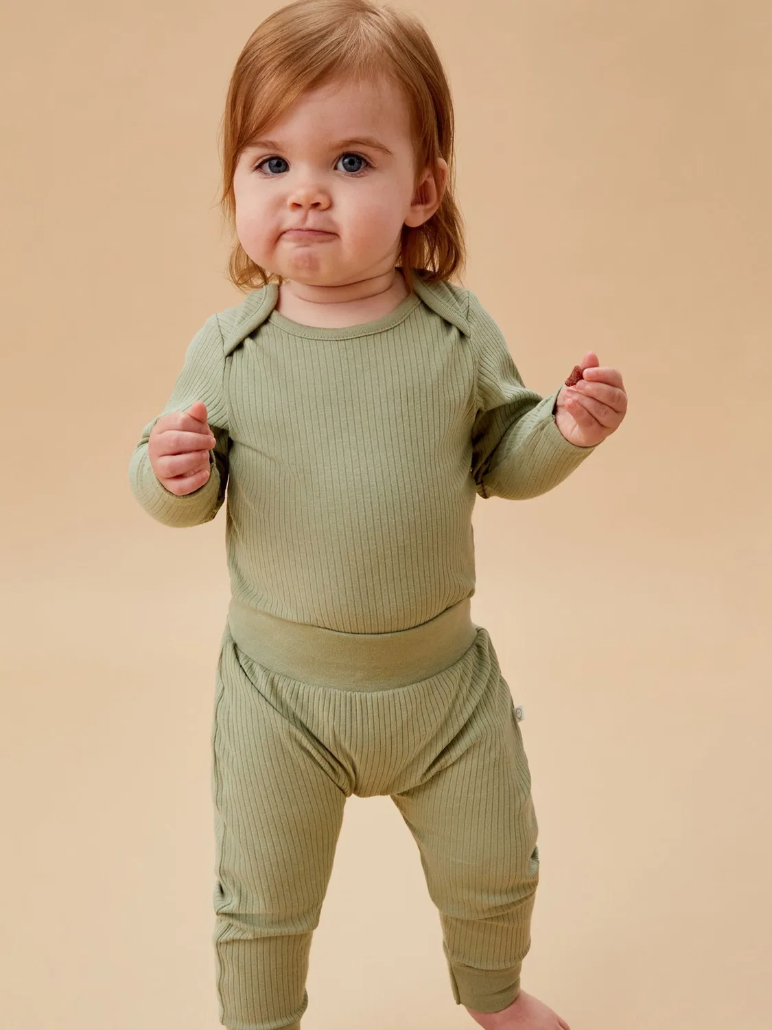 Джоггеры на резинке, Ribbed Comfy Mori, зеленый