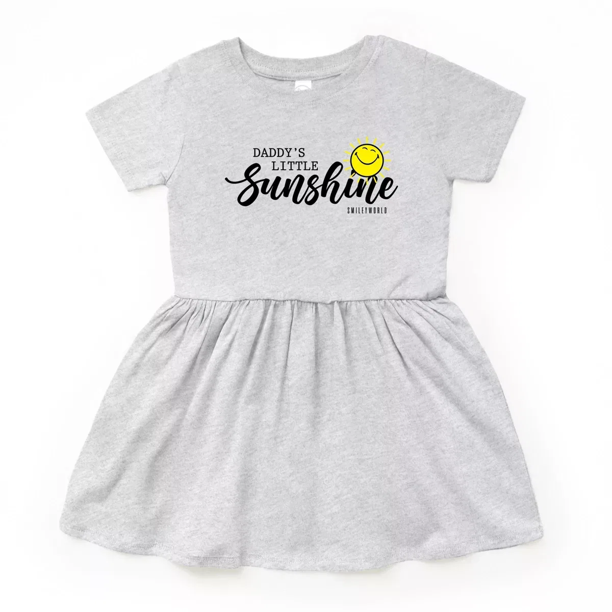 Детское платье для девочек хлопковое SmileyWorld Daddy's Little Sunshine The Juniper Shop, Heather Grey — фото 2