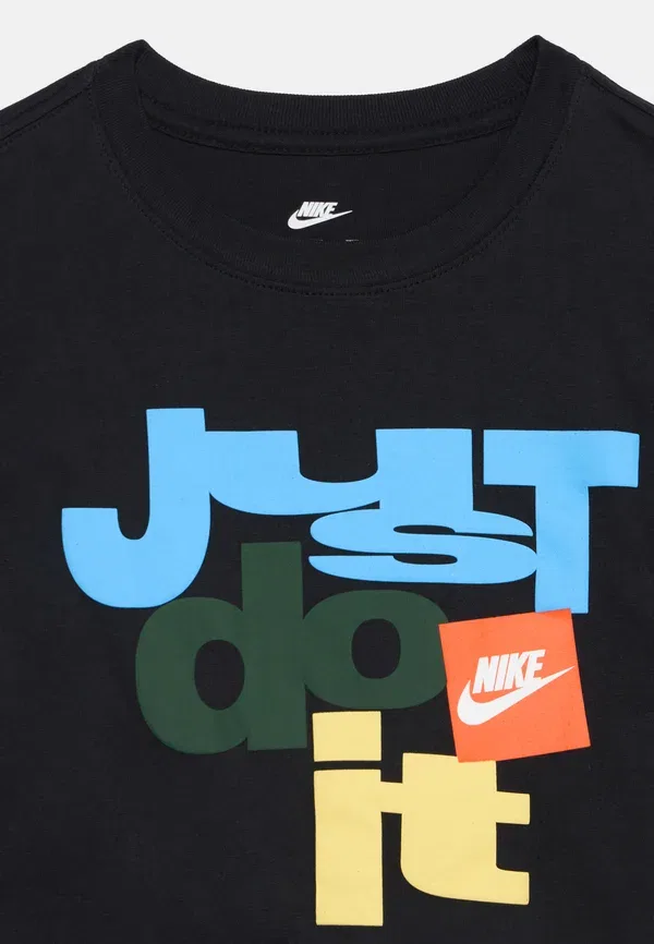 Футболка с принтом, хлопок, Nike Sportswear, черный — фото 3