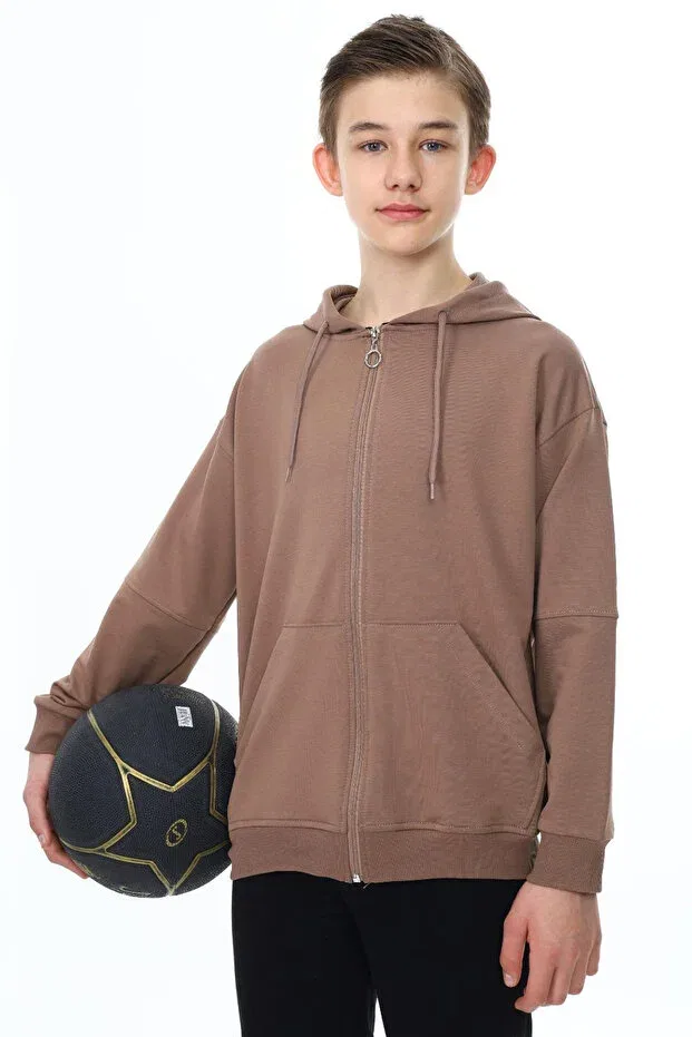Детский кардиган для мальчиков с капюшоном Cansın Mini, Beige