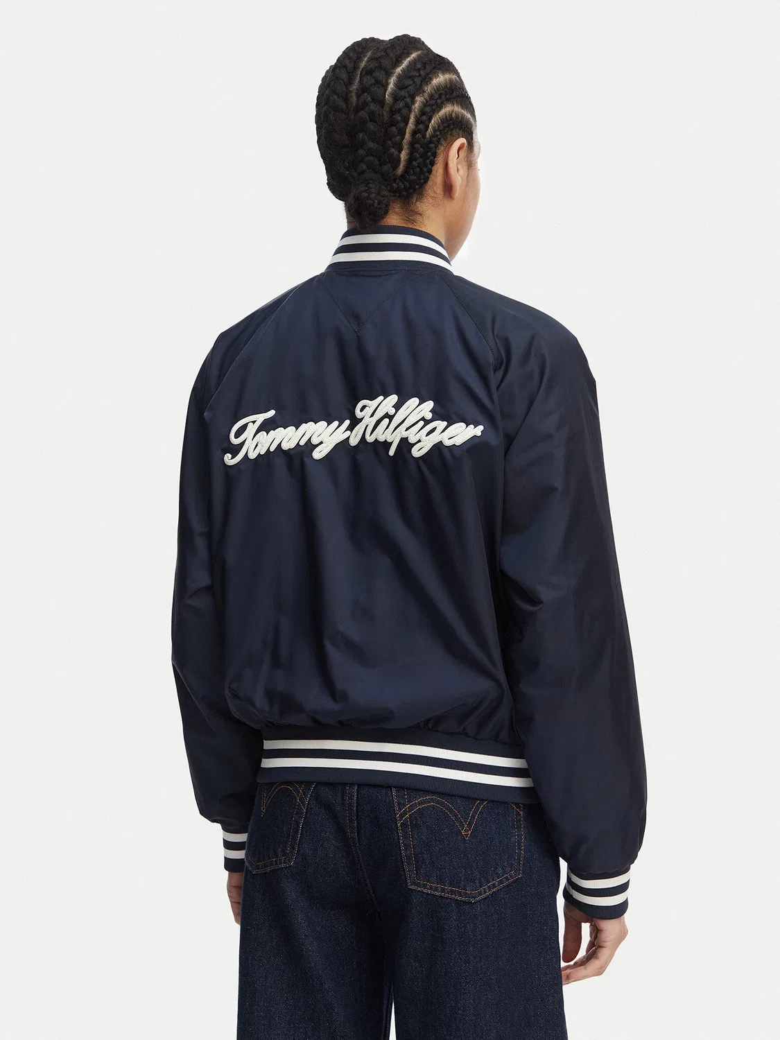 Женский бомбер стандартного кроя Logo Appliqué Tommy Hilfiger, темно-синий — фото 3