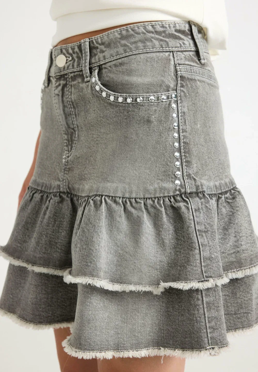 Джинсовая юбка - джинсовая юбка Lindex, Grey — фото 4