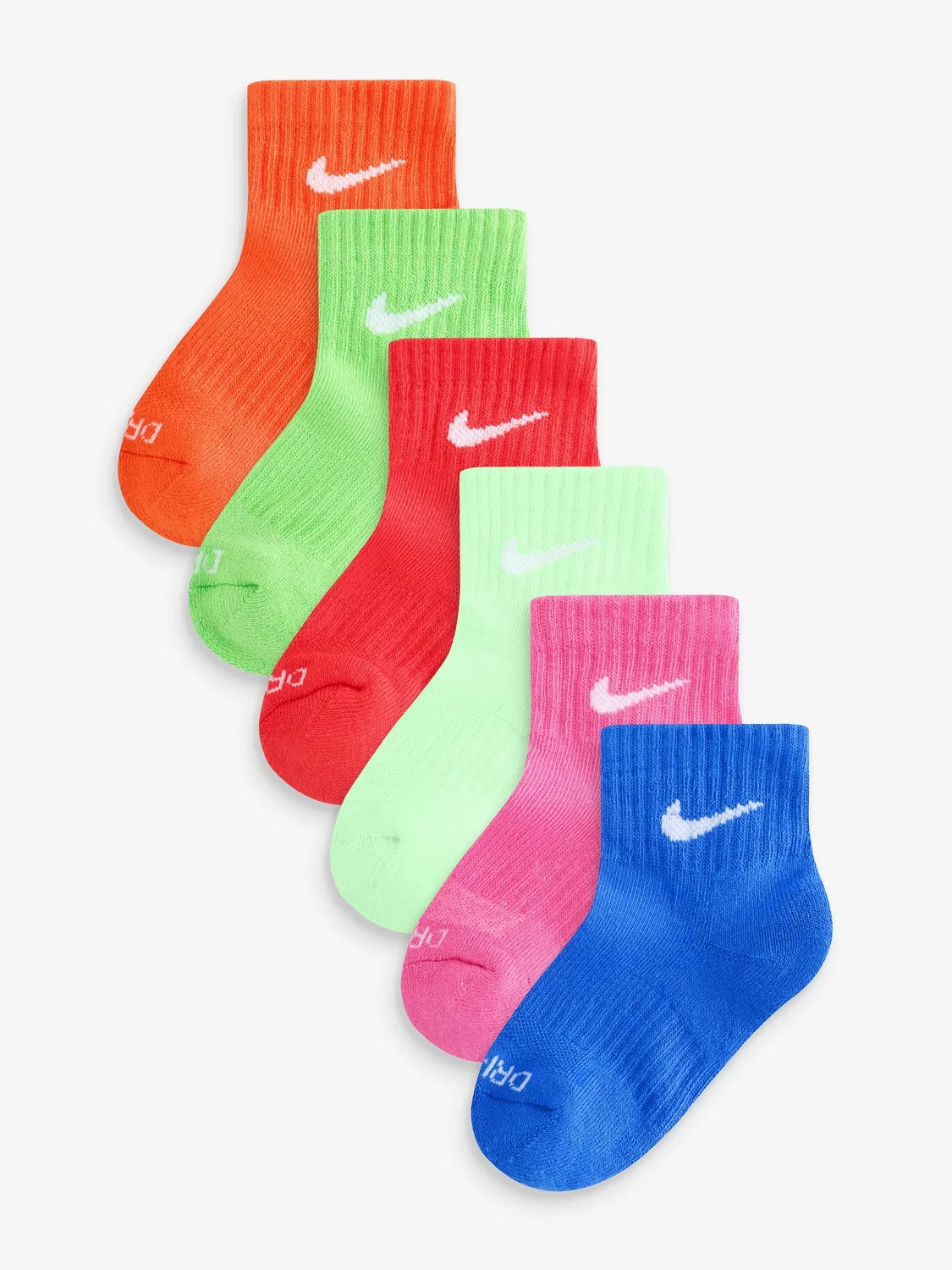 Носки Nike Performance Basic Quarter 6 пар, зеленые
