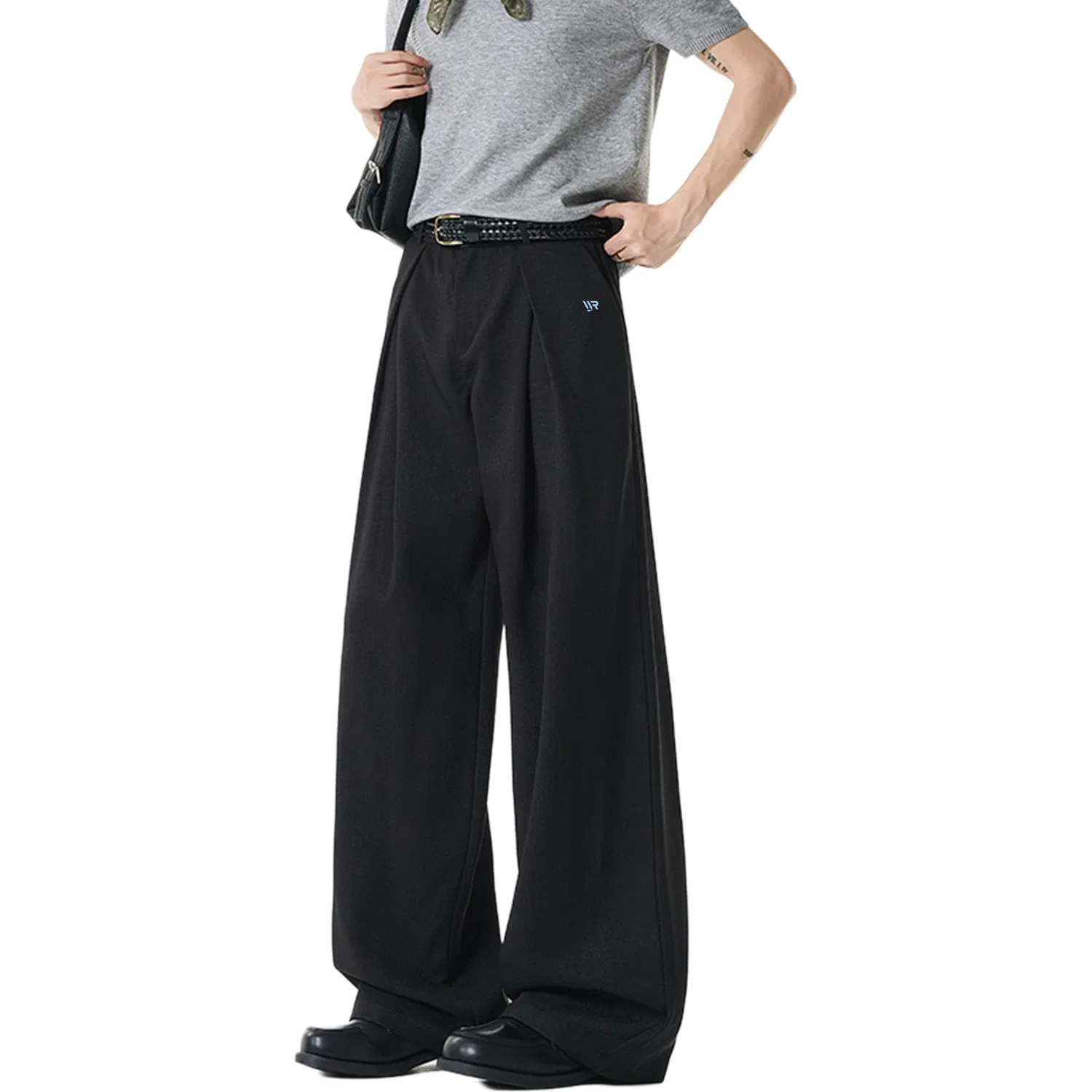 Детские брюки прямого кроя с широкой штаниной Suit Pants WARRIOR, Black (DIY Badge)