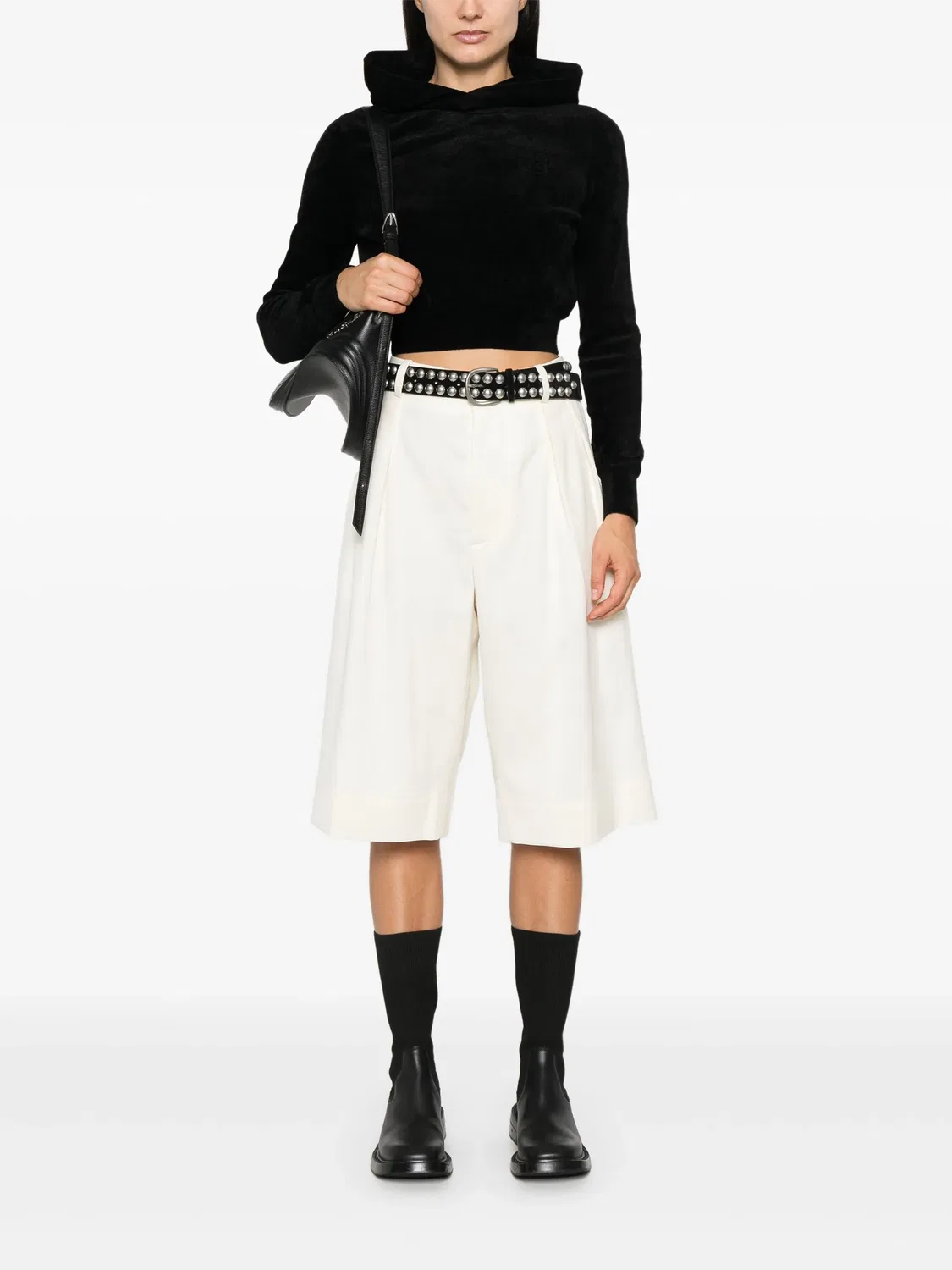 Alexander Wang Короткий Худи Черного Цвета — фото 3