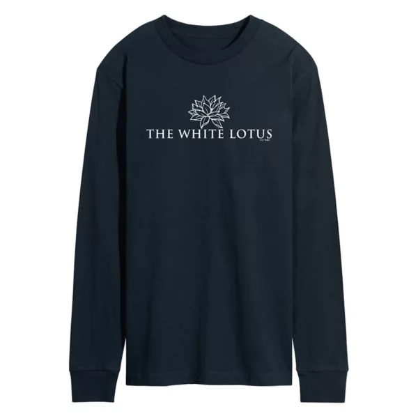 

Мужская белая футболка с длинным рукавом и логотипом Lotus Licensed Character, синий