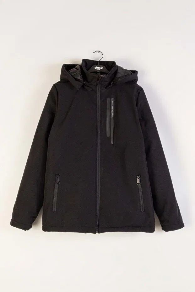 Детское пальто для девочек с капюшоном Wakawakakidsstore, Black