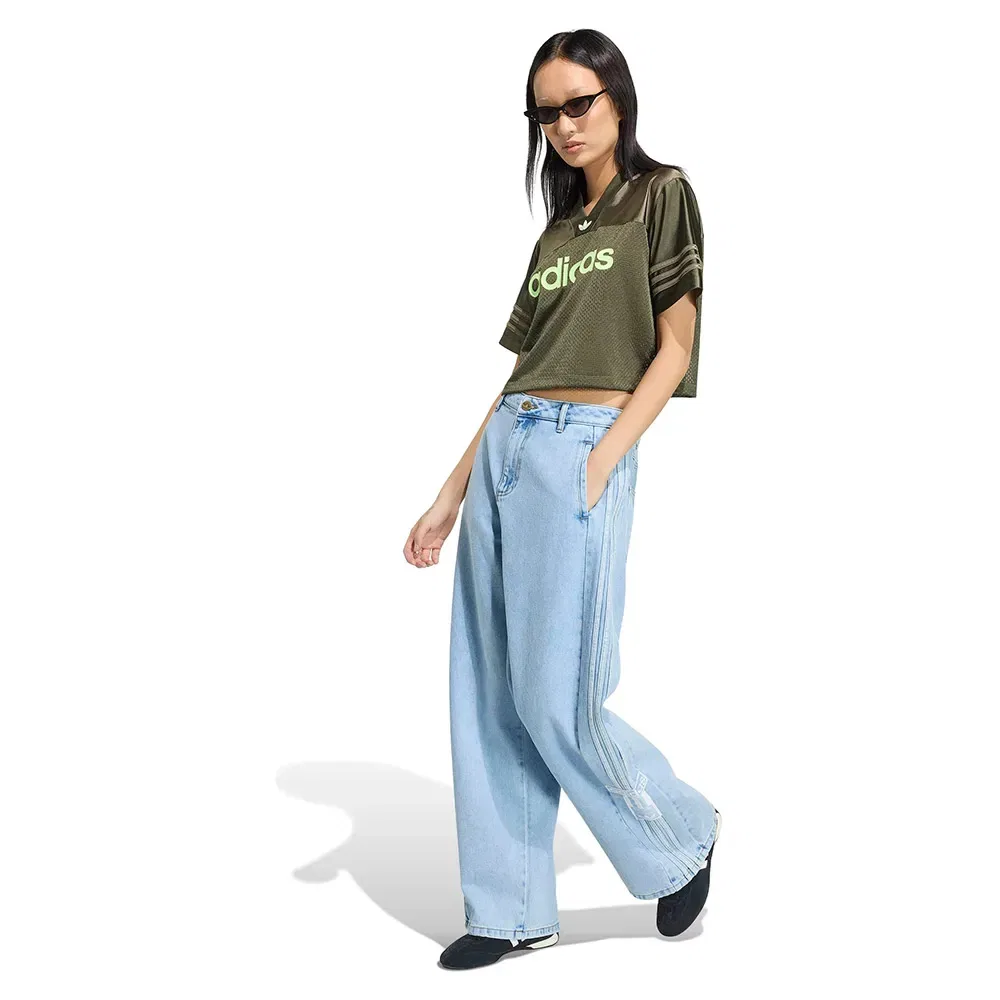 Женские джинсы с широкими штанинами Adibreak Mid-Rise Wide-Leg Adidas Originals, Blue — фото 4