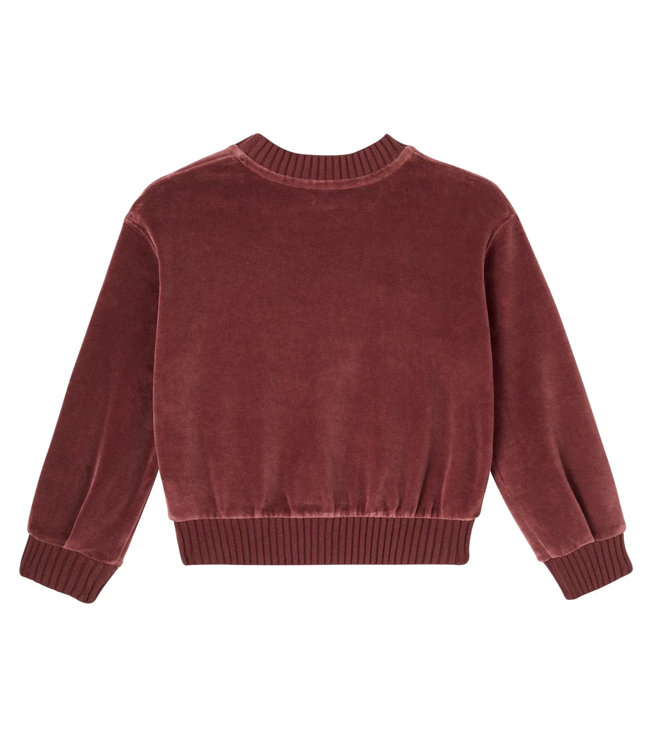 Свитер хлопковый с логотипом Chloé Kids, бордовый — фото 3