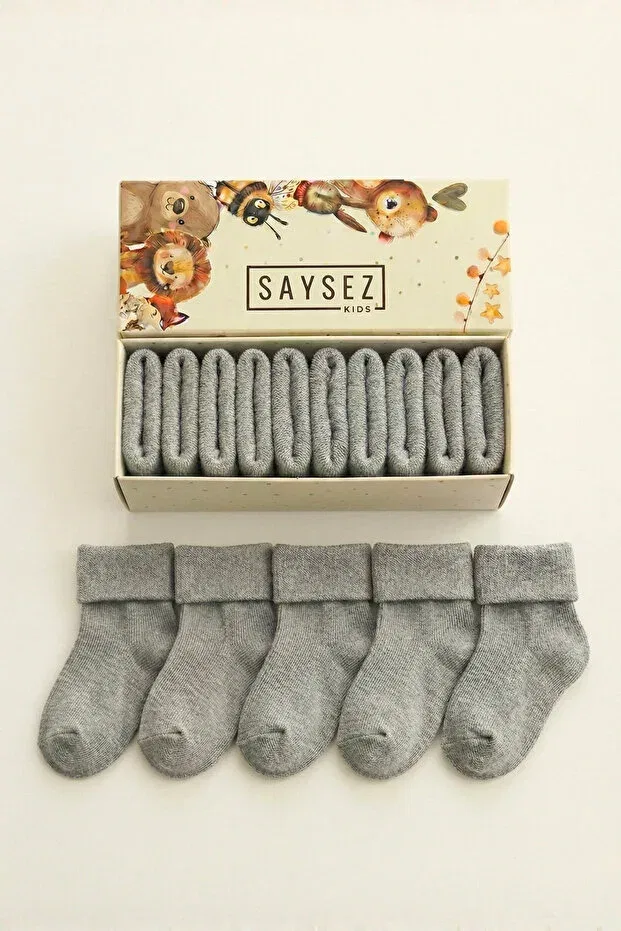 Детские носки для новорожденных хлопковые 5 шт Saysez, Gray