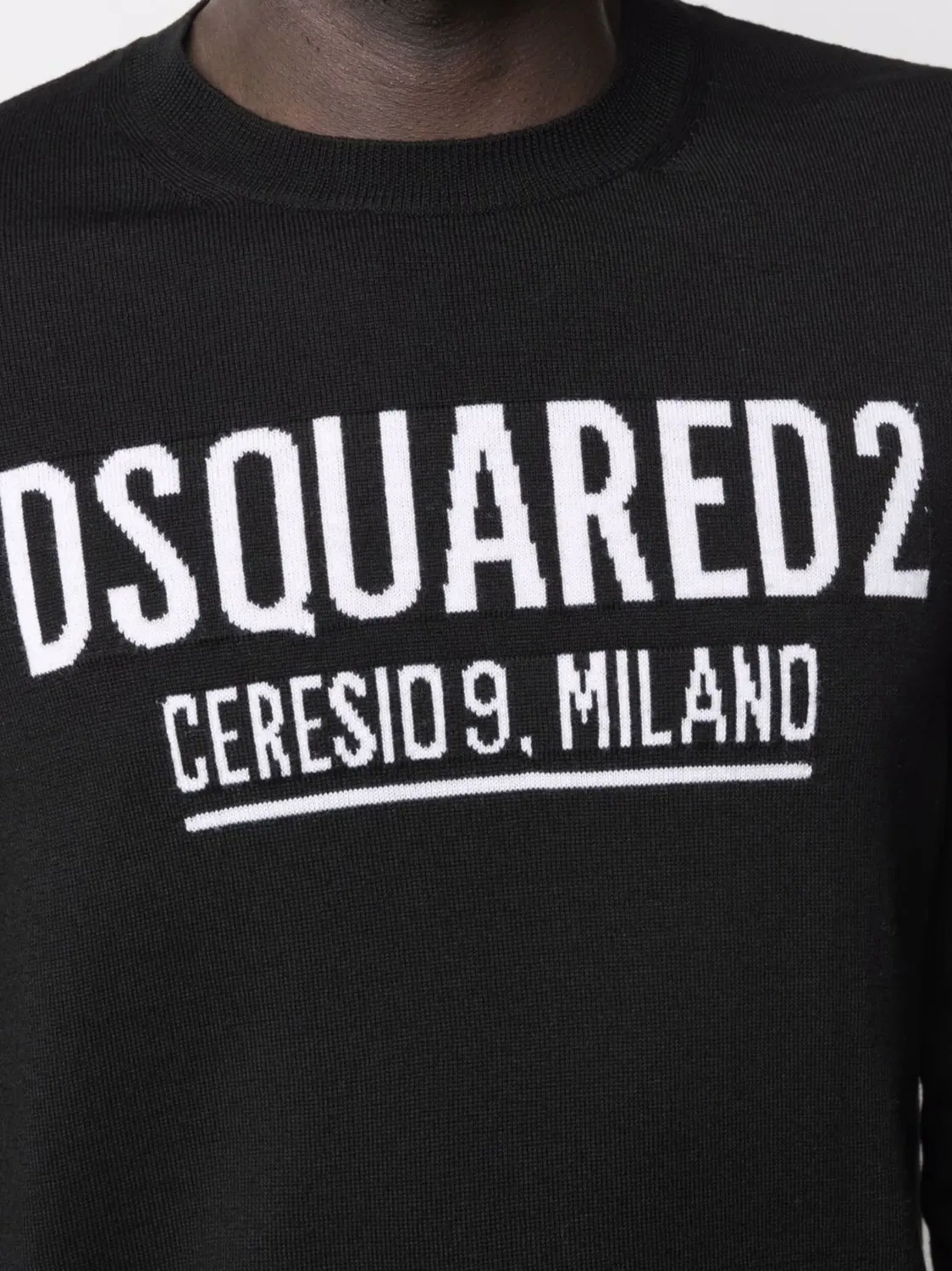 DSQUARED2 Джемпер с интарсией - черный — фото 3