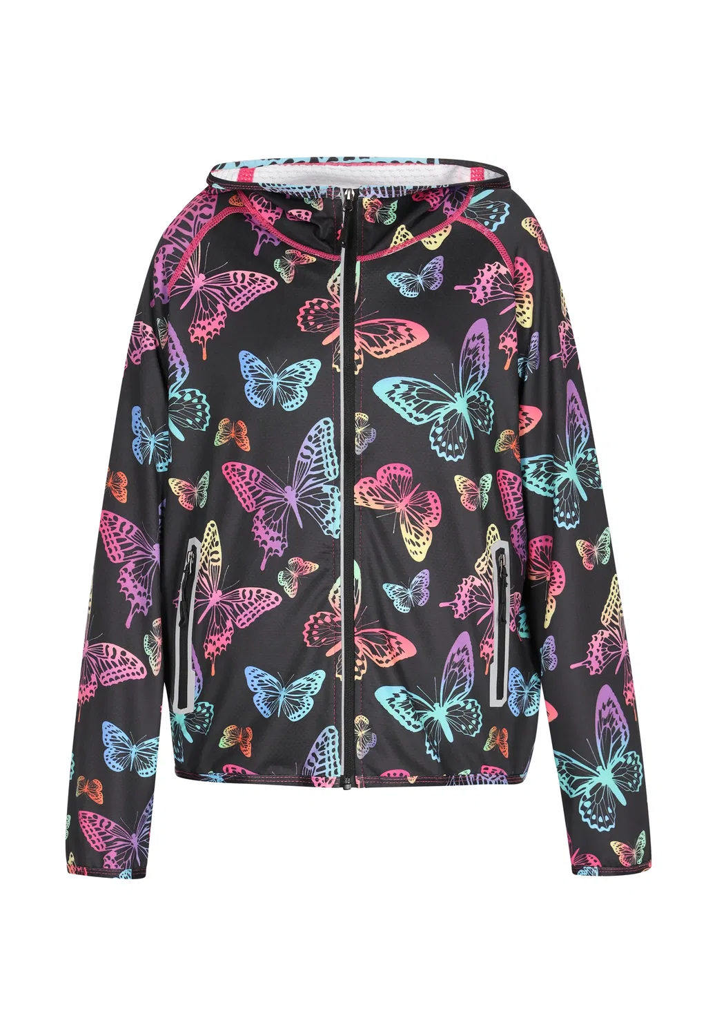 Детская куртка с принтом бабочек myMo, Black Multicolor