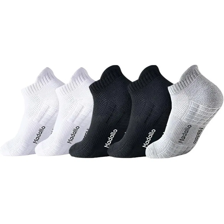 Детские носки-невидимки, комплект из 5 пар, MADALLO, White/Black/Gray