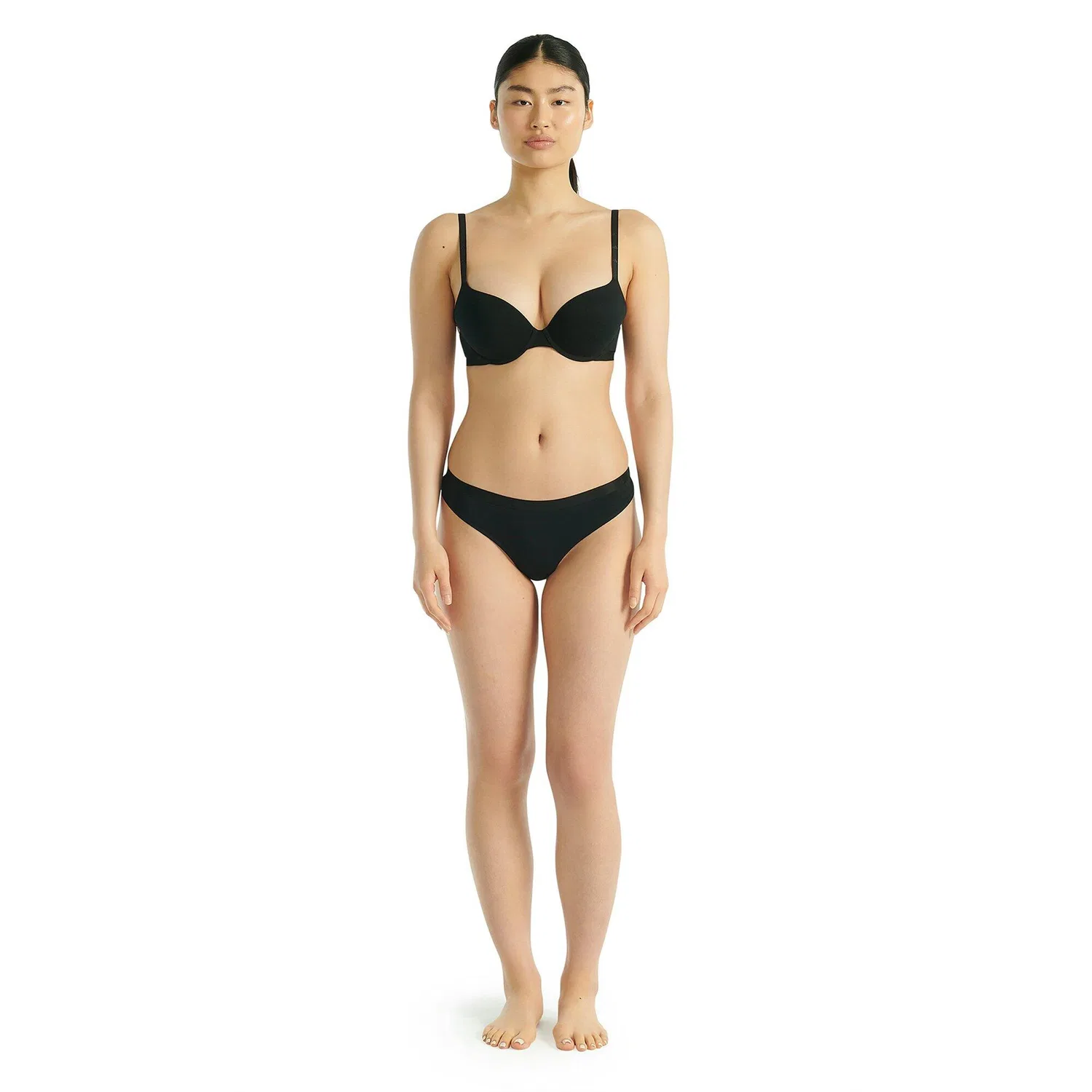 Женские трусы-слипы с заниженной талией Active Essential Low Rise Thong Adidas, Черные — фото 2