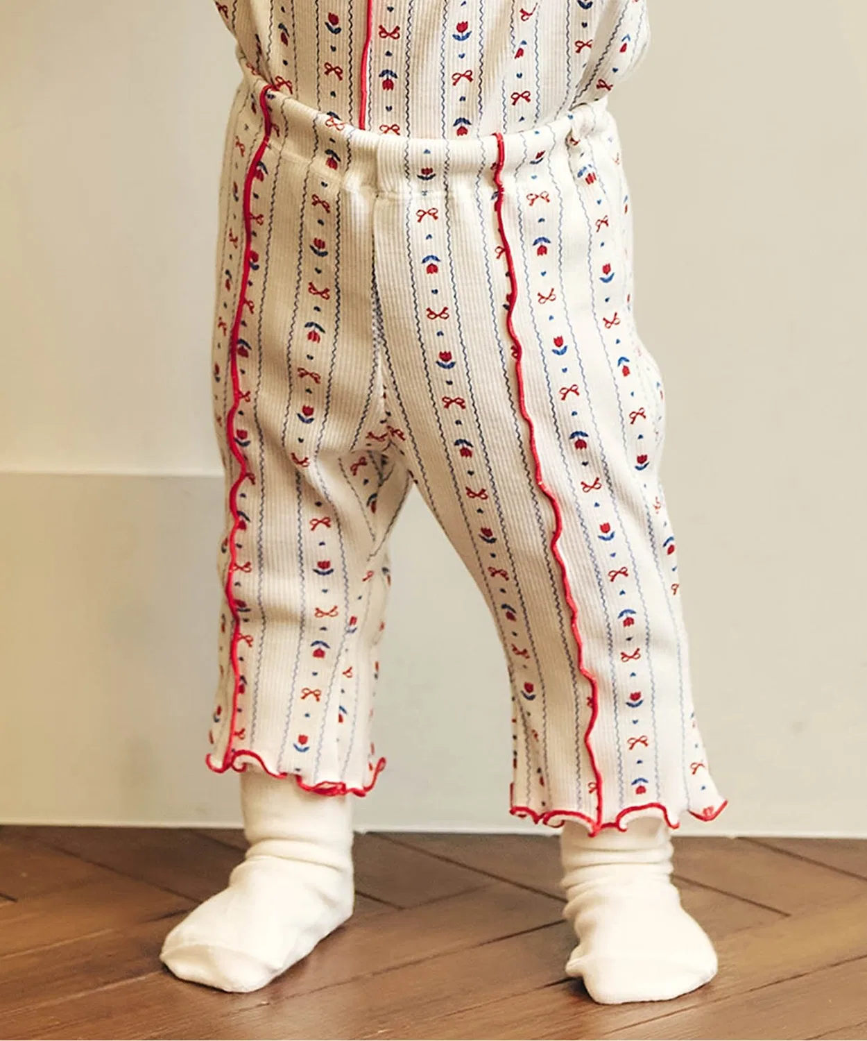 Детские леггинсы с флэром, rib, с поясом на резинке, модель Mellow Rib Flare Leggings, apres les cours, Stripe