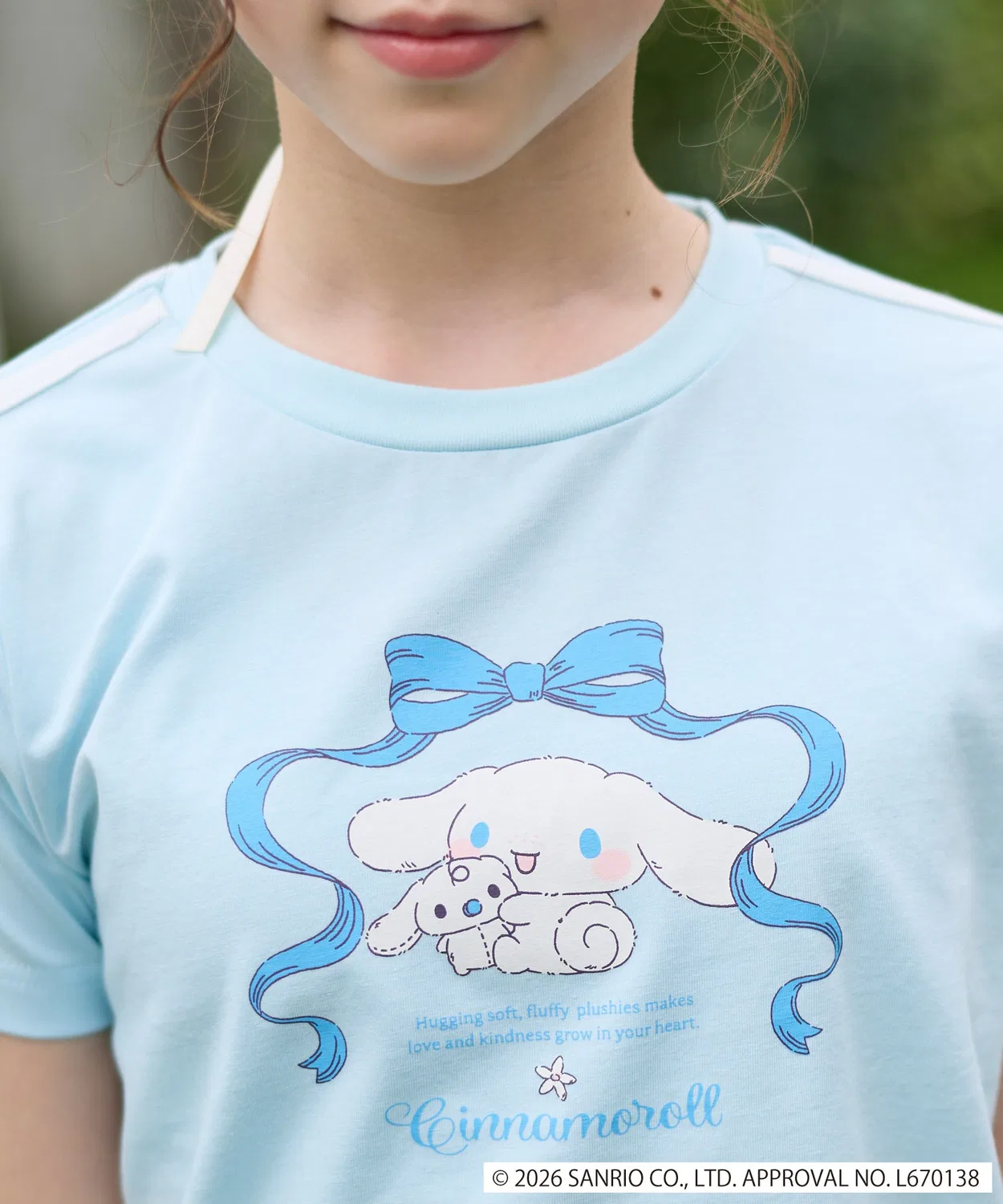 Детская футболка с принтом Cinnamoroll Ribbon Amourire girl, Sax Blue — фото 4