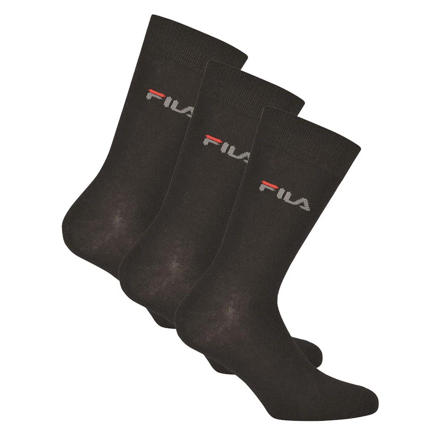 Детские носки с логотипом Fila, 3 пары, черные