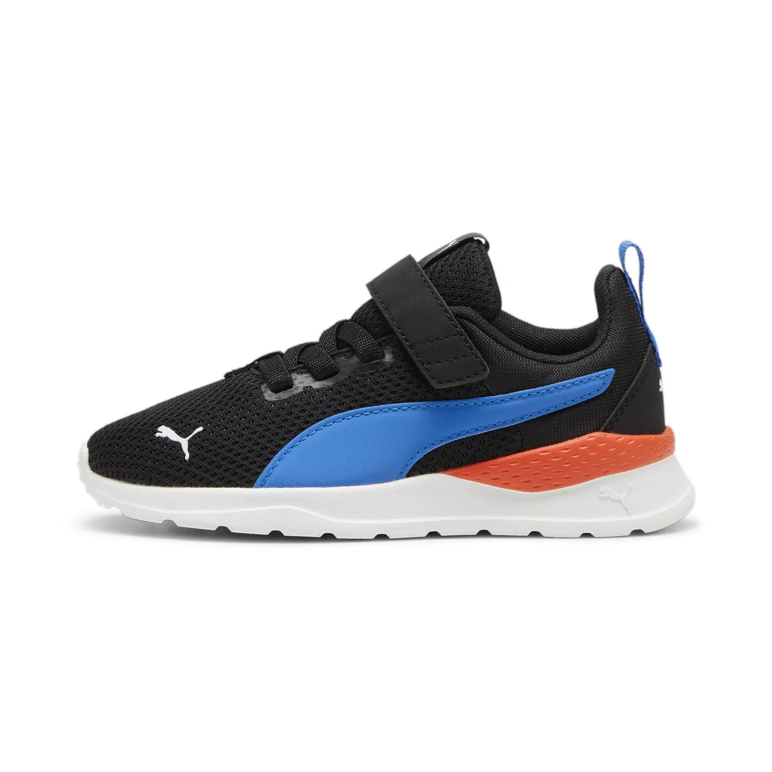 Детские кроссовки для мальчиков с эластичными шнурками PUMA, Black Hyperlink Blue White Redmazing — фото 3