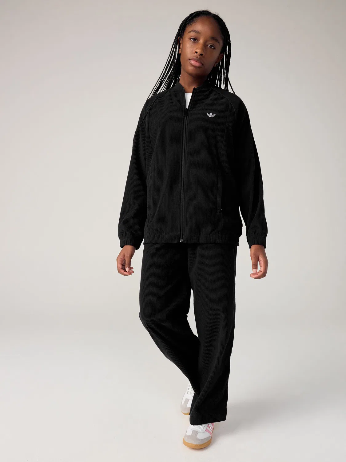 Куртка из вельвета, свободная, adidas Originals, черный — фото 3