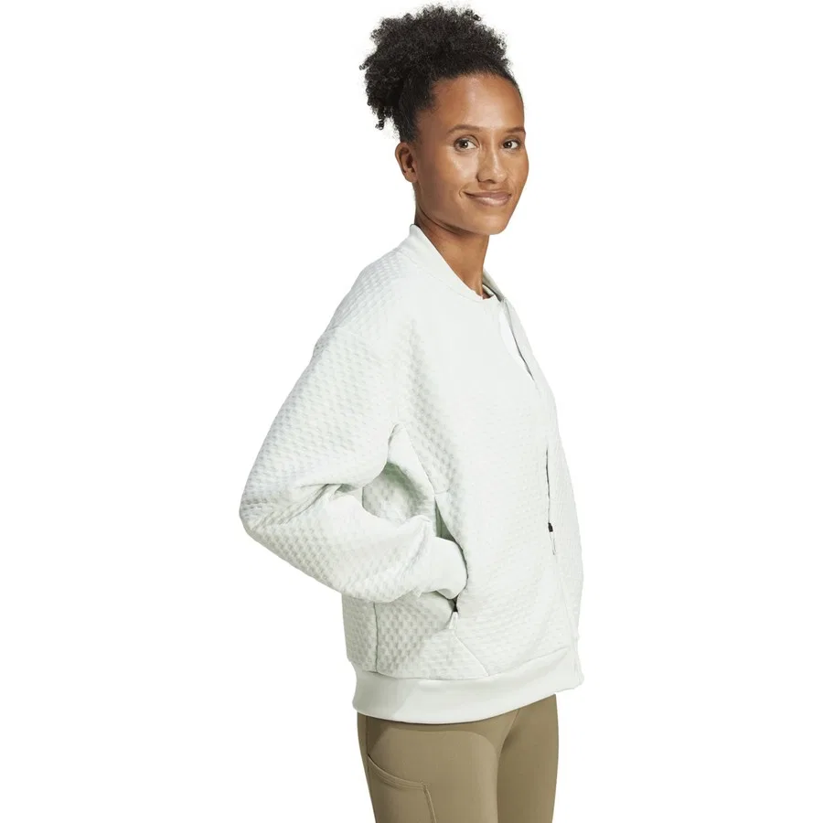 Женская куртка из футера с длинным рукавом adidas W XPL SWEAT JKT, Зеленый — фото 2