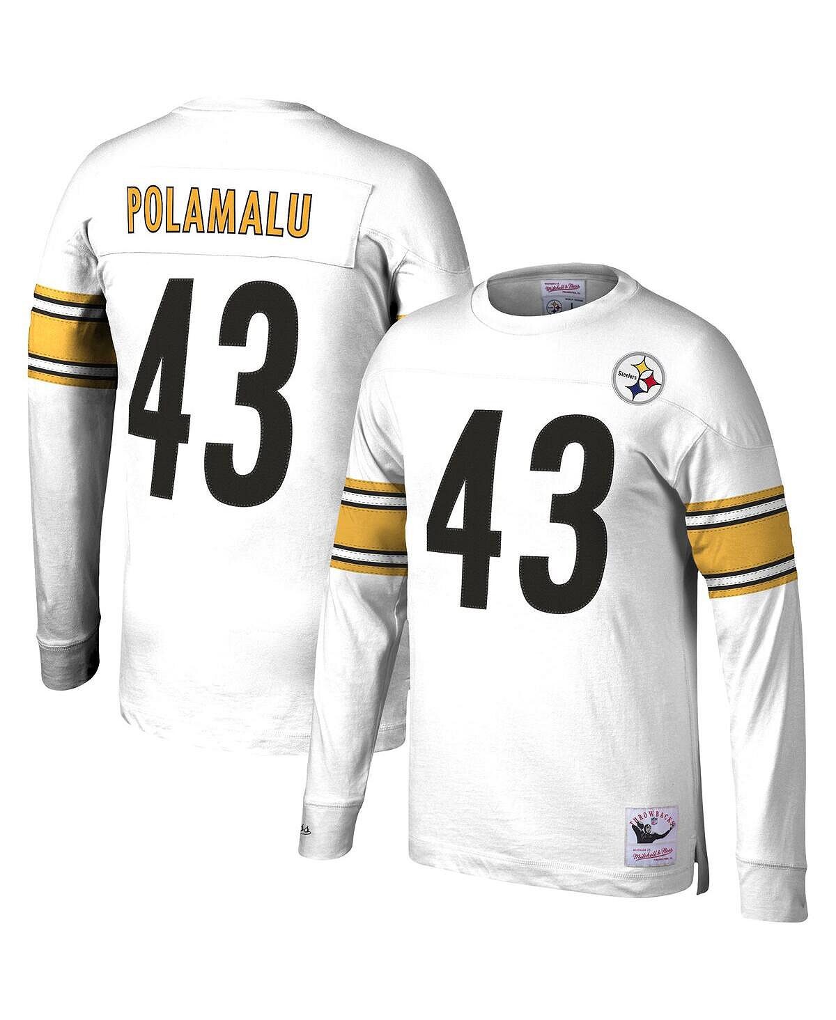 

Мужская футболка с длинным рукавом troy polamalu white pittsburgh steelers с именем и номером вышедшего на пенсию игрока Mitchell & Ness, белый