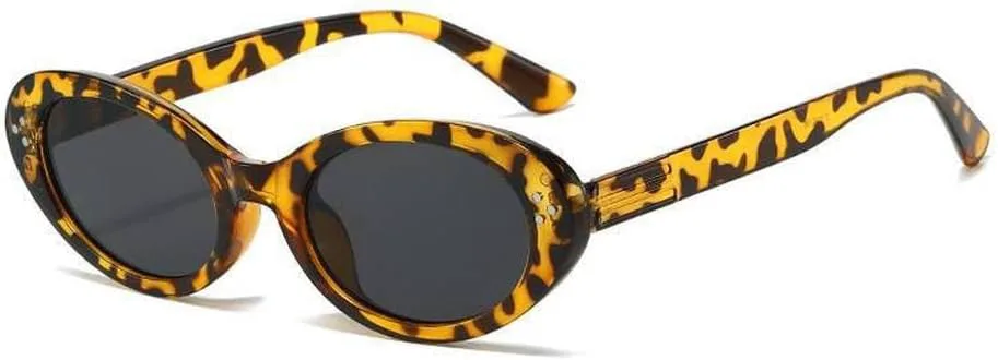 

Солнцезащитные очки LVTFCO Fashion Style для женщин, овальной формы, с заклепками, для путешествий, пляжа и плавания, с леопардовым принтом, Leopard Gray