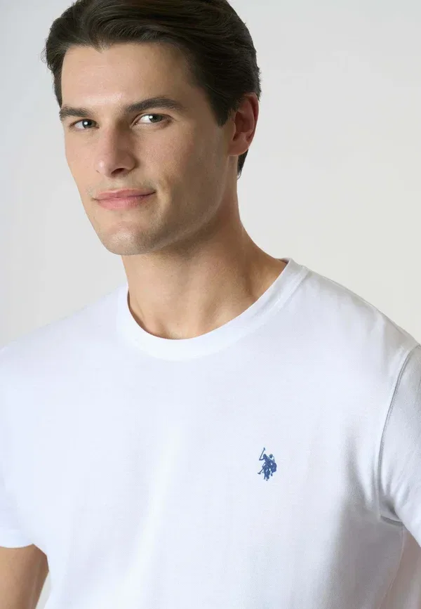 Футболка хлопковая Basic t-shirt U.S. Polo Assn., белый — фото 4