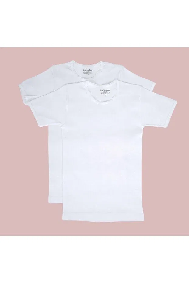 Детское нижнее белье для девочек хлопковое Heda 2-piece girls' undershirt Katamino, White