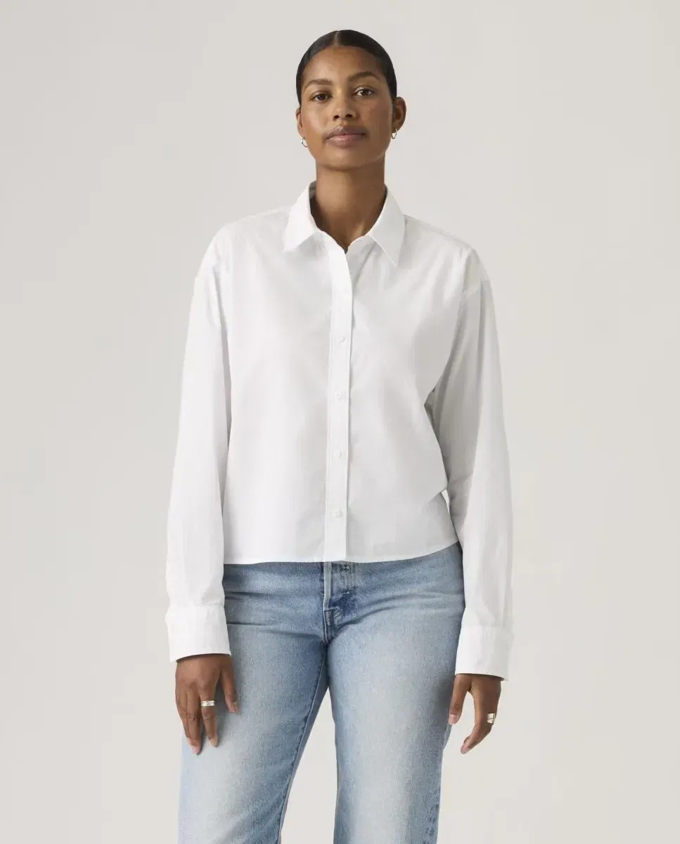 Женская укороченная рубашка с длинным рукавом Levi's, Blanco