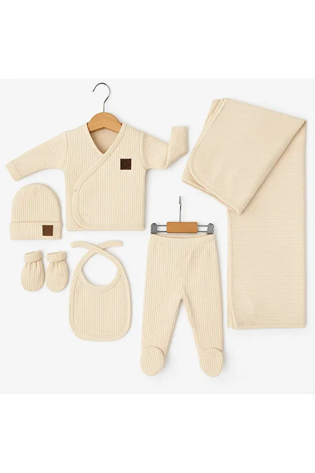 Детский комплект одежды для новорожденных из хлопка Omy, Beige — фото 3