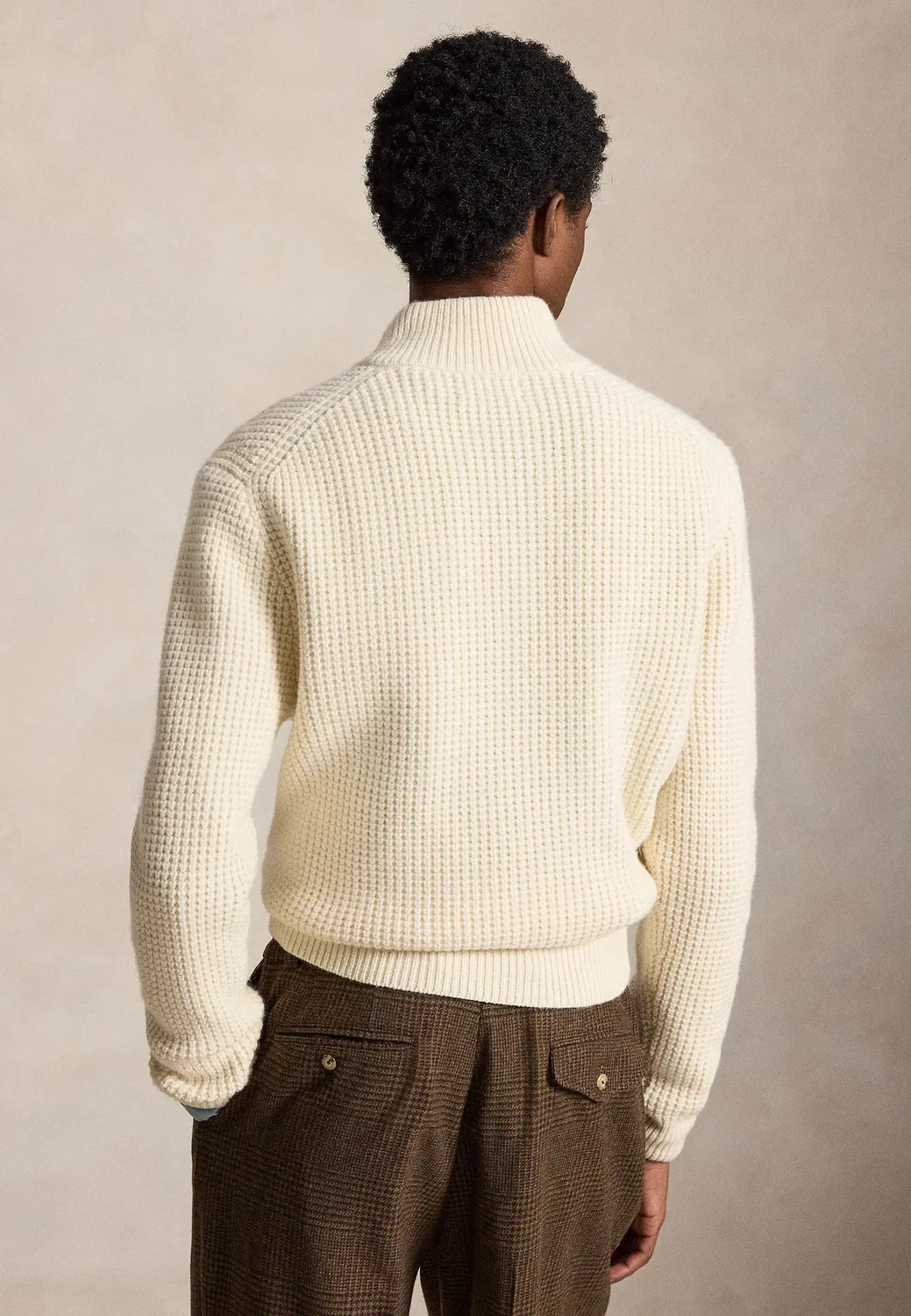 Вафельный свитер из шерсти и хлопка Polo Ralph Lauren, Andover Cream — фото 3